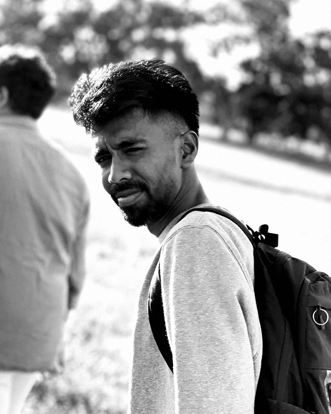 Abhishek Jonathan Ling, black and white portrait