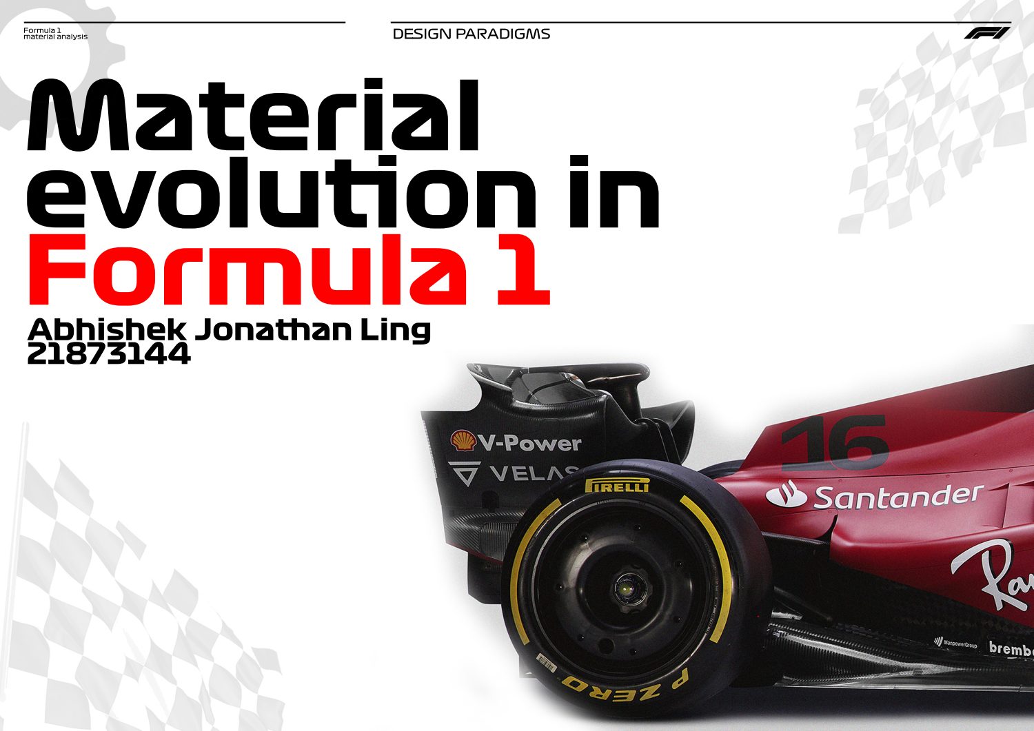 Material Evolution in Formula 1 — cover spread